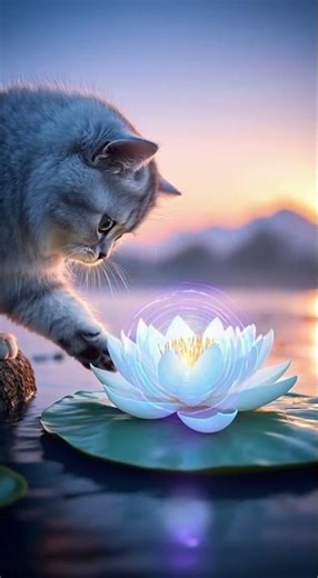 Crystal Lotus 🪷 | 963 + 999 Hz Divine Connection#ASMR#cat#FluffyCat