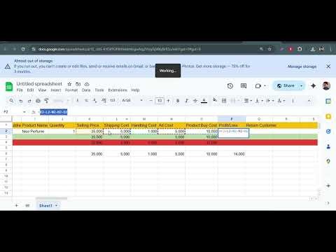 AUTO CALCULATE PROFIT/LOSS WITH GOOGLE SHEET