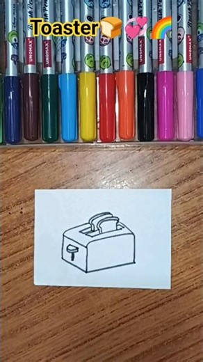 How to draw a Toaster🍞🌈#Shorts#ToasterDrawing#easyartforkids#drawingtutorial#satisfyingyoutubeshorts