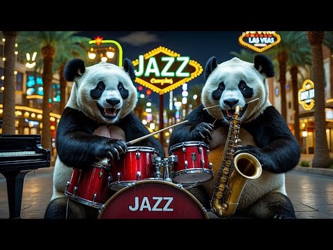 🔴🐼🎷Cutest Jazz Concert on YouTube: Fluffy Pandas Playing Piano, Drums, and Horns in Vegas