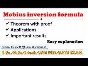Lec 61 mobius inversion formula theorem and proof in easy way II its application #numberthoery