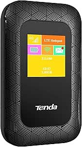 Tenda 4G Mobile Hotspot - 4G LTE Cat4 150Mbps MiFi Device, Router with USB Charging & 2100mAh Battery, No Setup Required (4G185), Black