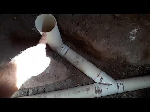 New PVC sanitary plumbing installation in a bathroom...