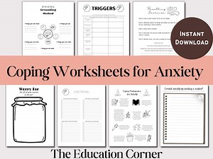 Anxiety Worksheets | Mental Health Worksheets | PDF Printable | Instant Download | Trigger and Coping Mechanisms, Anxiety Printables - Etsy UK