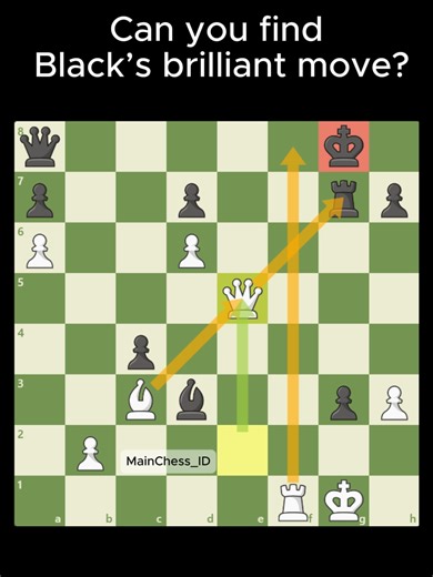 Can you find Black’s brilliant move? #chess #catur #chesspuzzle #brilliantmove #checkmate