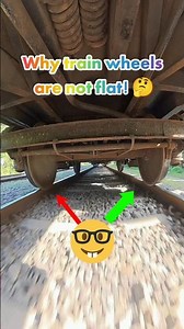 Why train wheels are not flat 🤔😁 #train #railtrack #shortsfeed #railway #railroad #flat #trainwheel
