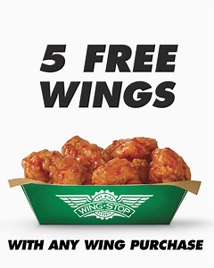59 reactions · 15 shares | Get 5 FREE WINGS with any wing purchase using coupon code “5FREEWINGSWH” or by mentioning this ad in store. Offer valid through June 22, 2020 at participating location. | Wingstop | Facebook