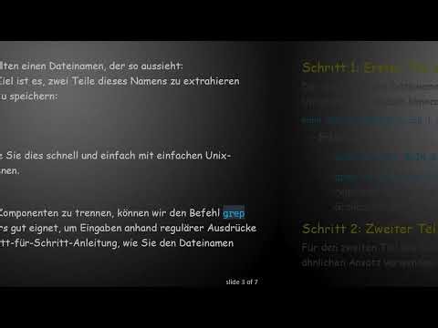 Wie man mit Unix-Befehlen einen Dateinamen in zwei Teile „schneidet“