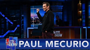 Comedian Paul Mecurio returns to the Ed Sullivan Theater to perform a stand-up set and, afterwards, gets called over to talk to Stephen Colbert at the desk. To find out where Paul is performing next, follow him on Instagram at http://www.instagram.com/paulmecurio. | The Late Show with Stephen Colbert