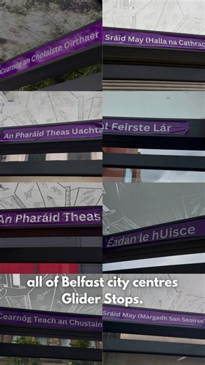 At the start of this month we installed Irish language signage at every Glider stop in Belfast city centre. Within days, it was removed. We’ve written to Translink demanding answers. The Irish language belongs in all of our city, not just west Belfast. An Ghaeilge Abú! | Mairéad Farrell Ógra Shinn Féin