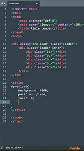 Ripple loader | HTML & CSS