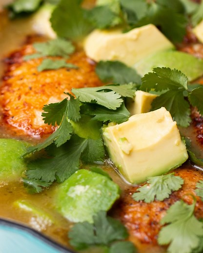 Store-bought salsa gets a glow-up in this easy braised chicken recipe. Chicken thighs are browned until crispy, then baked in a salsa verde and white wine sauce until tender all the way through. Topped with cilantro and avocado, this dish is as fresh as it is easy to make! Recipe: https://tsty.it/aHNb7XanQeb Want more yummy recipes? Visit Tasty Recipes: https://tsty.it/bg3zOLWgmeb | Tasty