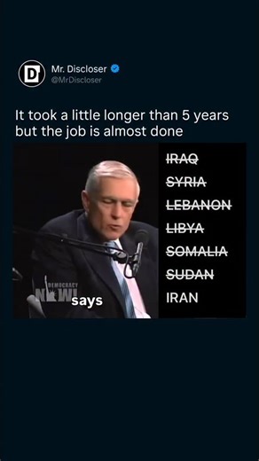 THE TOP SECRET ™ 🔵 on Instagram: "In **2007 interview and memoir by **Wesley Clark, a retired four-star U.S. Army general and former NATO Supreme Allied Commander. In that interview and in his 2007 book, Clark recounted a conversation he had shortly after the September 11, 2001 attacks, in which a senior Pentagon officer allegedly showed him a classified memo outlining a U.S. military strategy to “take out seven countries in five years” as part of its post-9/11 planning. � Wikipedia +1 Accordin