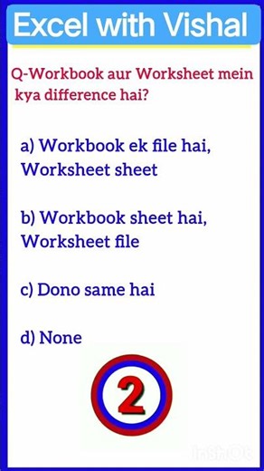 MS Excel MCQ for job interview #shorts #computergk #computerbasics