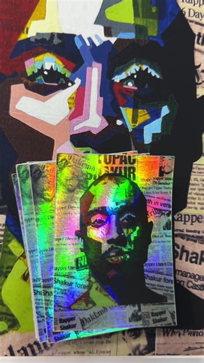 Holographic Stickers Inspired by Tupac Art