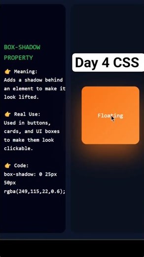CSS box-shadow property #dailyshorts #cssanimation #webdevelopment #fyp #day 4