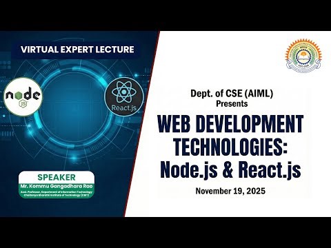 Expert Lecture on Full Stack Web Development using Node.js & React.js | CBIT x MREM AIML Live