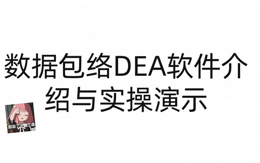 DEAP2.1｜数据包络DEA软件介绍与实操演示
