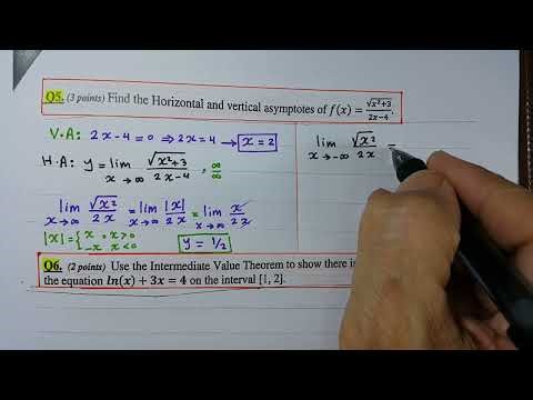 Major Exam 1 Term 231 part 3 جامعة الأمير سلطان math 111 calc 1 -psu