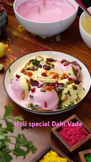 Holi special Dahi Vada recipe / colorful Dahi Bhalla #holirecipe