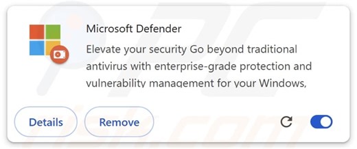 Fake Microsoft Defender Extension