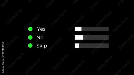 yes no skip option buttons animation for survey and poll ui.