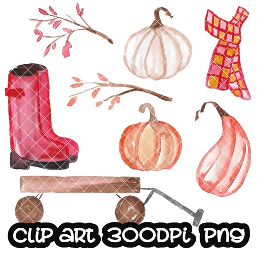 Fall Autum Clipart PNG Clip Art Digital Download - Etsy