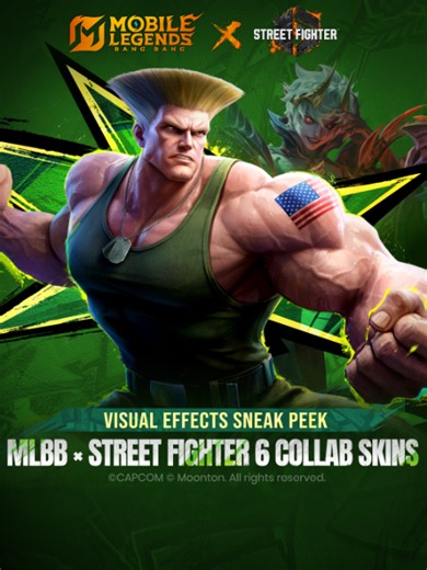 The MLBB × Street Fighter 6 collab event officially begins on 07/03! Think you can break my defense? A formidable fighter known for his steady defensive and counter-attack style. Use the new collab skin Dyrroth