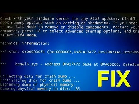 How To Fix Bcmwl5.sys or Bcmwl63.sys Blue Screen Errors (BSOD) Tutorial 2019