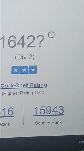 3 ⭐ Stars at Codechef || Competitive Programming || Codechef #shorts