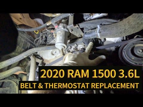 2020 Dodge Ram 1500 3.6L Thermostat & Serpentine Belt Replacement