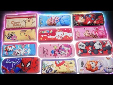 Unboxing Cute Pencil Box, Pencil Cases, Pouch, Stationery Collection, School Students Compass Box