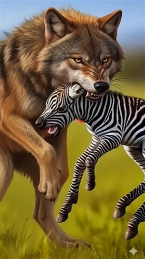Wolf Attacks Baby Zebra | Mother’s Courage Saves the Day!”#viral#wolf #trendingshorts #zebrarescue