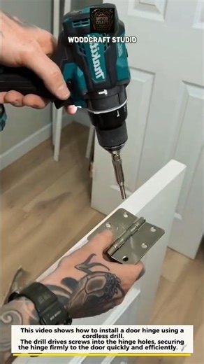 Door Hinge Installation with Cordless Drill Fast & Easy #tools #DIY #woodworking