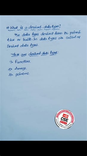 What is a Derivied Data Type.? | Engineering Viva Question | Interview Questions.