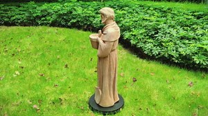 36" H Large St. Fiacre Statue Outdoor Decor for Garden Lawn Yard Porch Patio Hallway Religion Sculpture