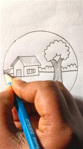 How to draw nature easily #nature #scenery #viralshorts
