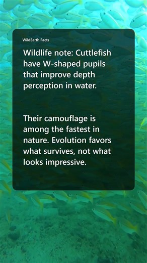 Cuttlefish have W-shaped pupils that improve depth perception in water. 🐾 | WildEarth Facts