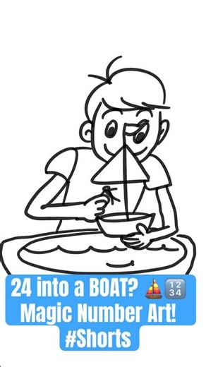 24 into a BOAT? ⛵️🔢 Magic Number Art! #Shorts