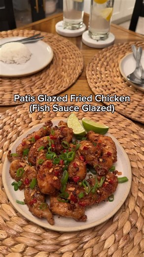 As Told by The Dons 🇵🇭🇺🇸 on Instagram: "Patis Glazed Fried Chicken (Fish Sauce Glaze) 🍽️ Tried making a patis glaze tonight for our fried chicken. Fish sauce pairs so well with honey and garlic. Sweet, savory, and so comforting. Wish I made extra glaze to drizzle over the rice. Oh well next time. 🙃 Hay. #homecooking #cooking #fishsauce #chicken #recipe"