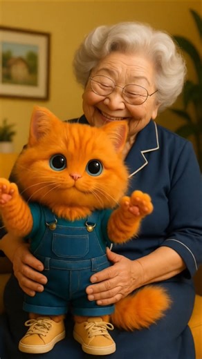 Grandmother is busy taking care of a cute cat😹 #cat #catlovers #cutecat #cute #funny #comedy #pets