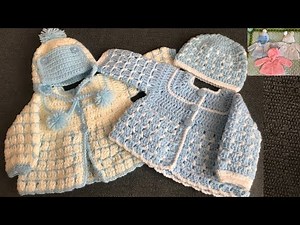 Crochet Cardigan/Two colour baby cardigan part 1
