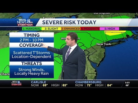 Warm, Scattered Storms Friday Afternoon & Evening In South Central PA