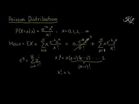 Poisson Distribution - Derivation of Mean, Variance & Moment Generating Function in English