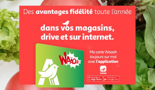 Activation carte Waaoh fidélité Auchan en ligne