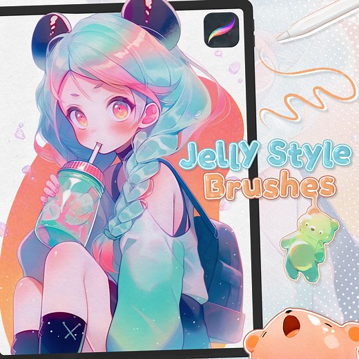 Free Jelly Style Brushes for Procreate