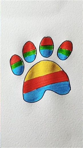 Tiny Paw Drawing 🐾🌈 Super Simple to Draw | Rainbow Coloring#art#paws#shorts#drawing#rainbow