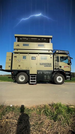 Heavy truck RV outdoor camping, picking vegetables in the wild