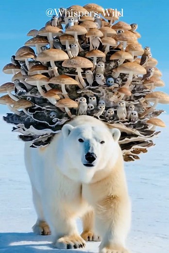 Moment of Hope: How Rescuers Saved a Polar Bear from a Massive Burden #animalrescue #polarrescue On the icy plains of the Arctic, a mighty polar bear struggles under the weight of a massive fungal cluster fused to its back. Inside the strange structure, hundreds of baby owls and unhatched eggs have made their home. Despite the bear’s efforts to free itself, the burden is too great. Just when hope seems lost, a patrolling rescue helicopter spots the exhausted bear. The rescue team springs into ac