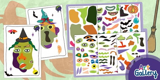 Halloween Witch Collage Activity Pack
